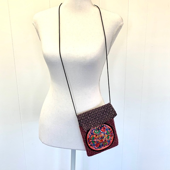 Boho Crossbody small fabric pouch bag - Picture 2 of 7
